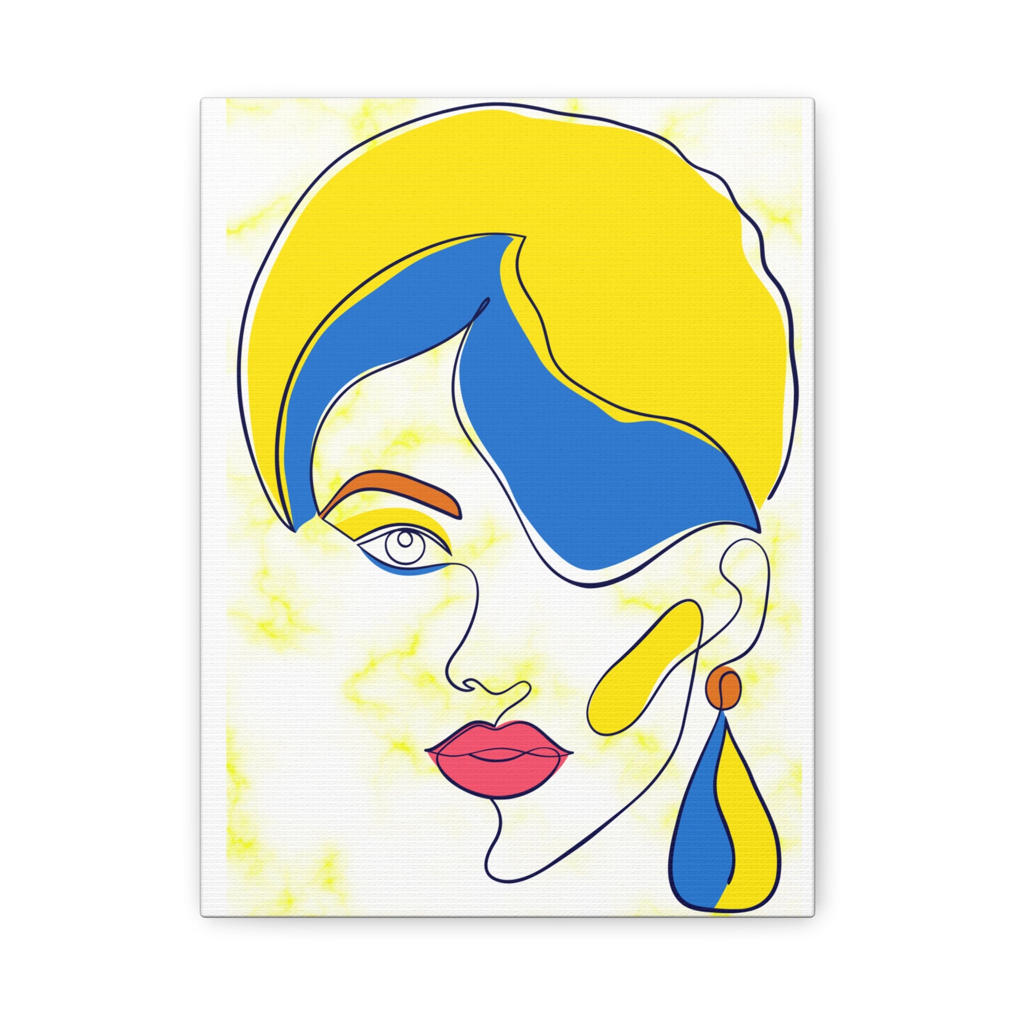 Vibrante Visage , Matte Canvas, Stretched, 1.25",Gift idea, Abstract Art, Canvas Wall Art, Woman portrait