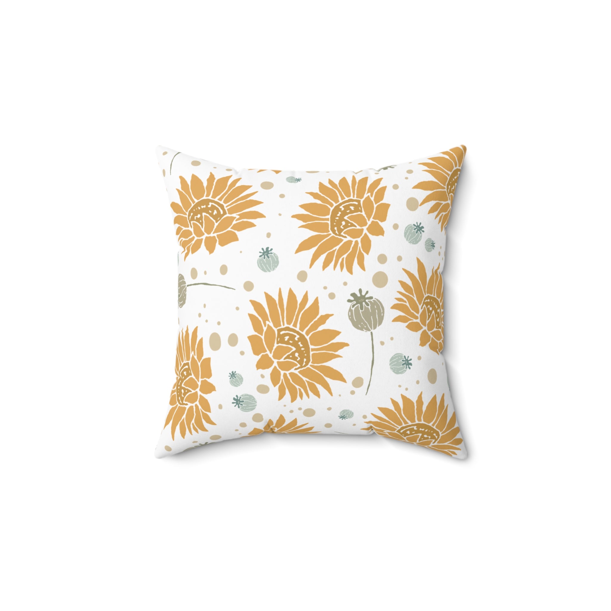 Golden Sunflower Decorative Pillow – Cozy Floral Accent for Your Home