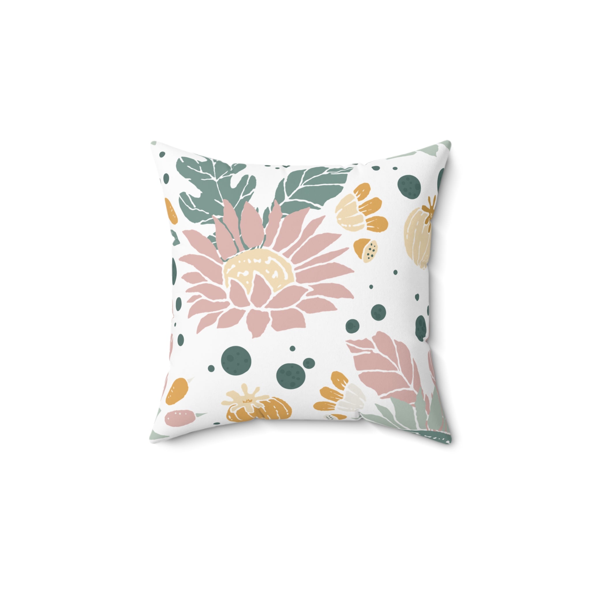 Blush Floral Decorative Pillow – Soft Botanical Accent for Any Room